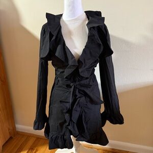 Bebe ruffle trench style jacket size M